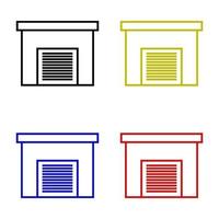 Garage Set On White Background vector