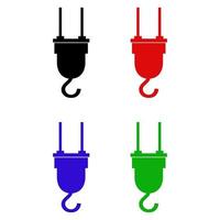 Set Of Crane Hook On White Background vector