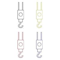 Set Of Crane Hook On White Background vector