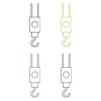 Set Of Crane Hook On White Background vector