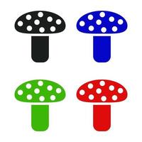 Set Of Mushrooms On White Background vector