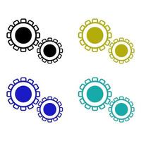 Set Of Gear On White Background vector