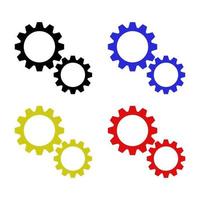 Set Of Gear On White Background vector