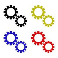Set Of Gear On White Background vector