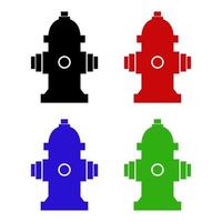 Conjunto de hidrante sobre fondo blanco. vector