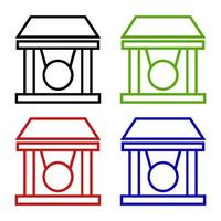 Gong Set On White Background vector