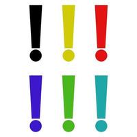 Set Exclamation Mark On White Background vector