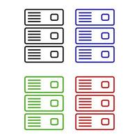 Server Set On White Background vector