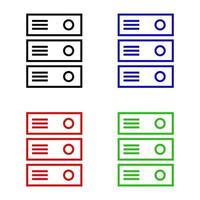 Server Set On White Background vector
