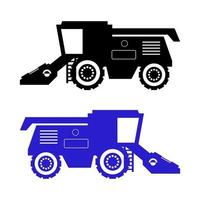 Set Of Harvester Combine On White Background vector