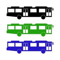 Set Of City Bus On White Background vector