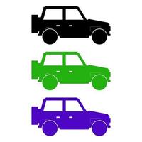 conjunto de jeeps sobre fondo blanco vector