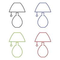 Set Of Bedside Lamp On White Background vector