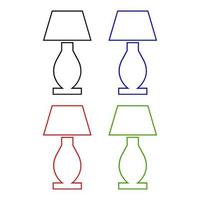 Set Of Bedside Lamp On White Background vector