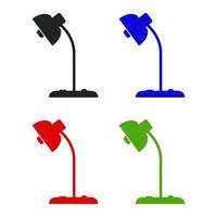 Set Of Desk Lamp On White Background vector