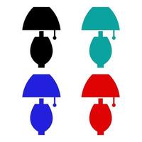 Set Of Bedside Lamp On White Background vector