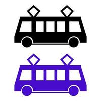 Tram Set On White Background vector