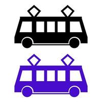 Tram Set On White Background vector