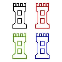 Tower Set On White Background vector