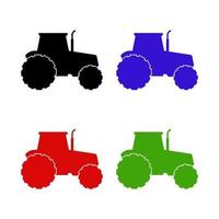 Set Of Tractor On White Background vector