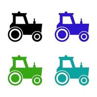 Set Of Tractor On White Background vector