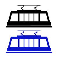 Tram Set On White Background vector