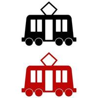 Tram Set On White Background vector