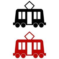 Tram Set On White Background vector