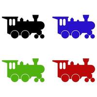 Train Set On White Background vector