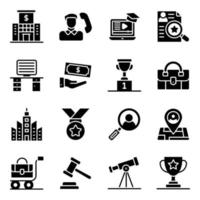 Finance and Ecommerce Solid Icons vector
