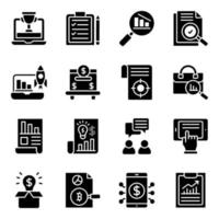 Business and Infographic Solid Icons Pack vector