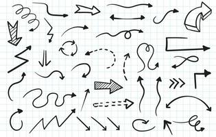 Hand drawn arrows doodle collection