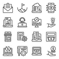 Online Data Analytics Linear Icons Pack vector
