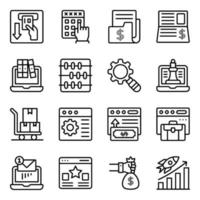 Online Business and Analytics Linear Icons vector