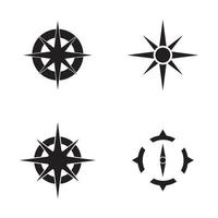 Compass icon logo design template vector