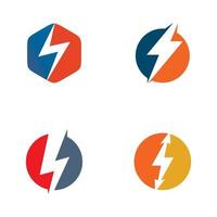 Flash thunderbolt logo design template vector