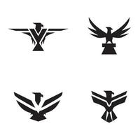 plantilla de diseño de logotipo de icono de pájaro águila vector