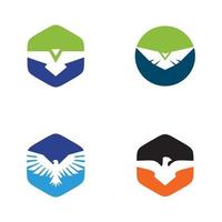 plantilla de diseño de logotipo de icono de pájaro águila vector