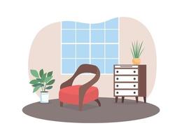 Living room 2D vector web banner, poster