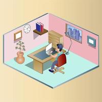 Isometric Work Station Illustration vector