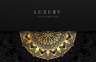 Luxury background with shimmering gold islamic arabesque ornament on dark surface vector