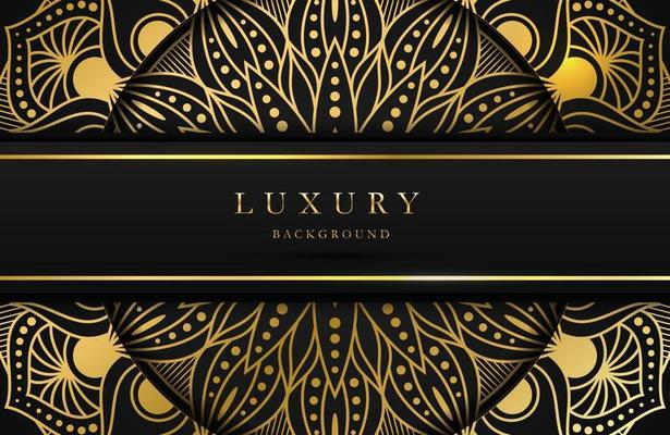 Luxury background with shimmering gold islamic arabesque ornament on dark surface