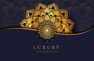 Luxury background with gold islamic arabesque mandala ornament on dark surface vector