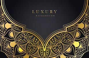 Luxury background with shimmering gold islamic arabesque ornament on dark surface vector