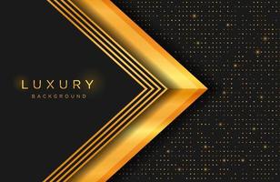 Luxury elegant background with gold shape and line composition on dots halftone pattern. Elegant cover template vector