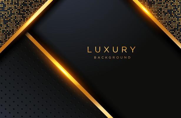 Abstract realistic luxury decoration textured with golden dots pattern. 3d backdrop, wedding Invitation design cover layout template with copy space.