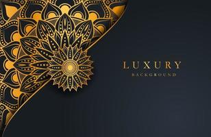 Luxury background with gold islamic arabesque ornament on dark surface vector