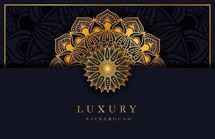 Luxury background with gold islamic arabesque ornament on dark surface vector