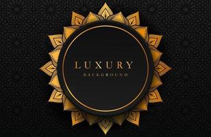 Luxury background with gold islamic mandala ornament on dark surface
