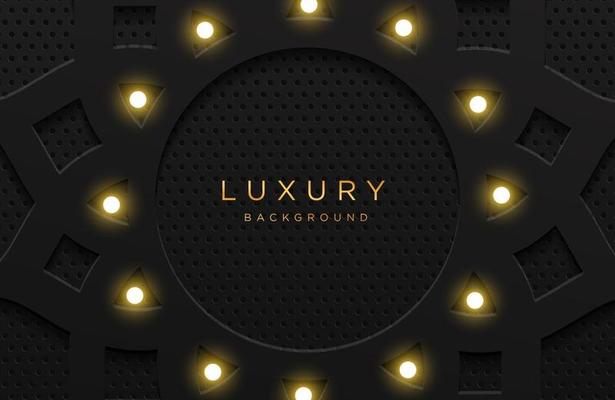 Luxury elegant background with light bulb isolated on black. Abstract realistic neomorphism background. Elegant template